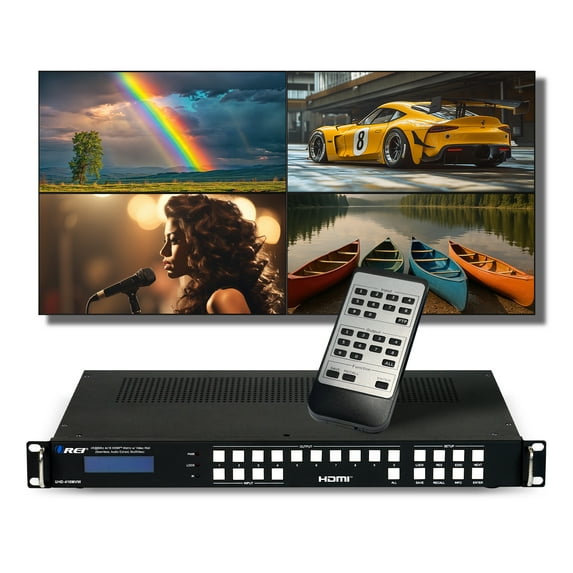 OREI 4K@60hz 4x16 HDMI™ Matrix w/ Video Wall (Seamless, Audio Extract, Multiview) (UHD-416MVW)