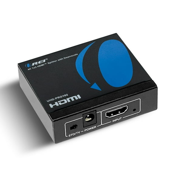 OREI 4K HDMI Splitter 1 in 2 out Mirror only with auto downscaling, Advanced EDID management & 3D support (UHD-PRO102)