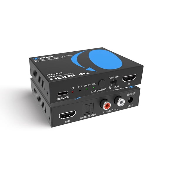 OREI 4K HDMI or ARC Audio Extractor Decoder (L/R, Optical) - HDA-915