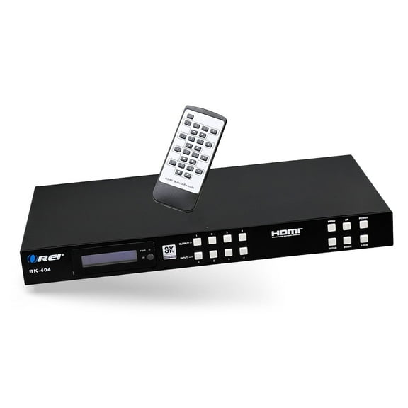 OREI 8K 4x4 HDMI Matrix Switch With Audio Extraction, HDR10+, Dolby Vision, RS-232, WebGUI & Downscaling (BK-404)