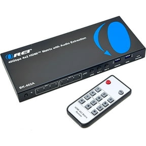 OREI 8K eARC HDMI Matrix Switch 4 X 2, Switcher with Audio Extractor UltraHD Supports Upto 4K @ 120Hz IR EDID HDCP 2.3 - Remote Control (BK-402A)