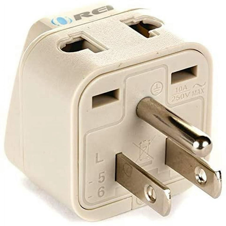 2-Pack] Italy Travel Power Adapter, VINTAR 3 Prong Grounded Plug