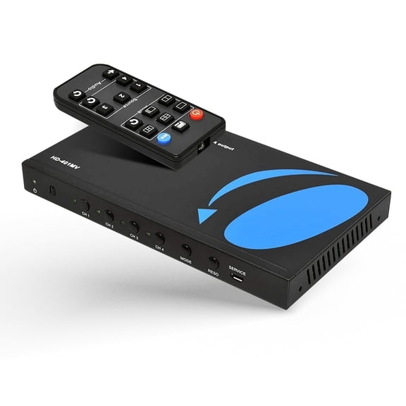 OREI Quad Multi HDMI Viewer 4 in 1 Out HDMI Switcher 4 Ports Seamless Switcher