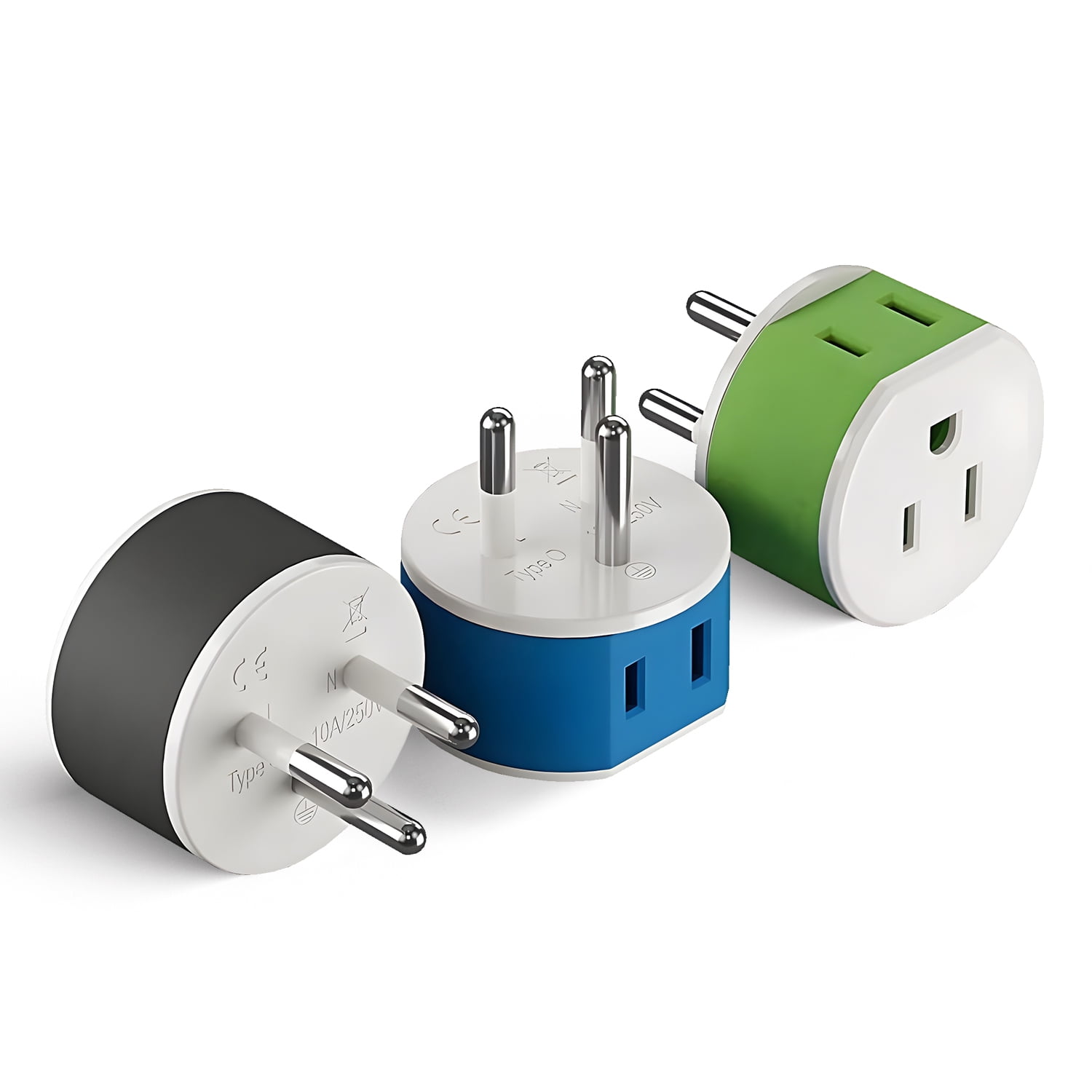 ＼(^o^)　POWER PLUG　ULTRA　BENZ　ベンツ　AMG　V8　113M55　ブルー　パワープラグコード European Schuko Travel Plug Adapter - Type E&frasl;F - 5 in 1 - Ultra Compact  (PTU-9)