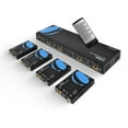 thumbnail image 1 of OREI UHD48-EX230-K 4K 4x4 HDMI Extender Matrix Over Single CAT5e/6/7 Cable with HDR Switcher & IR Control, RS-232 - Up to 230 Ft - 1080P Downscale - 4 x Loop Out - 4 Receivers Included, 1 of 7