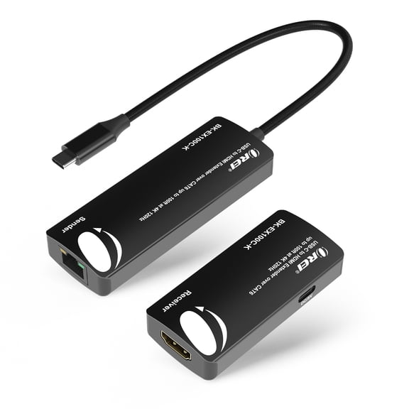 OREI USB-C to HDMI Extender Over CAT6/7, 4K 120Hz, Up to 100ft with HDR & Audio Over Ethernet