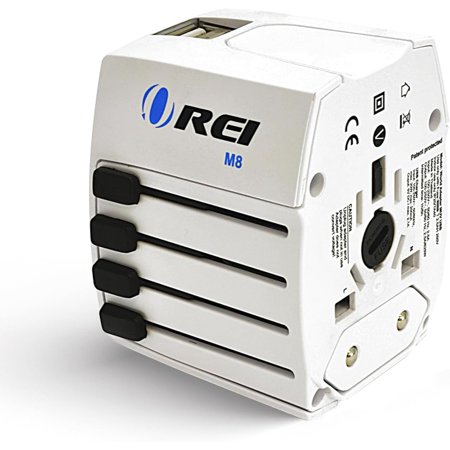 OREI World Travel Plug Adapter - 2 USB + 1 Universal Outlets - Slots for Europe, Asia, China, Japan, Africa - Perfect for Cell Phones, Tablets, Cameras and More