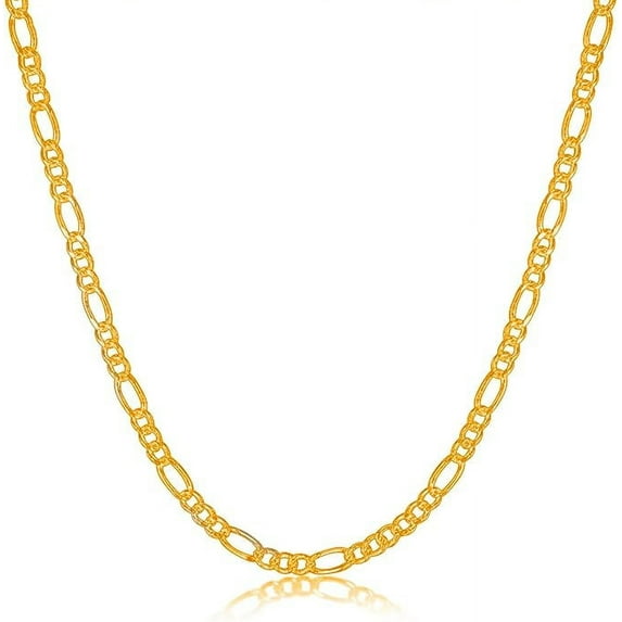 ORENTINI 2mm 18K Gold Plated Figaro Link Chain Size 20 For Men and Women