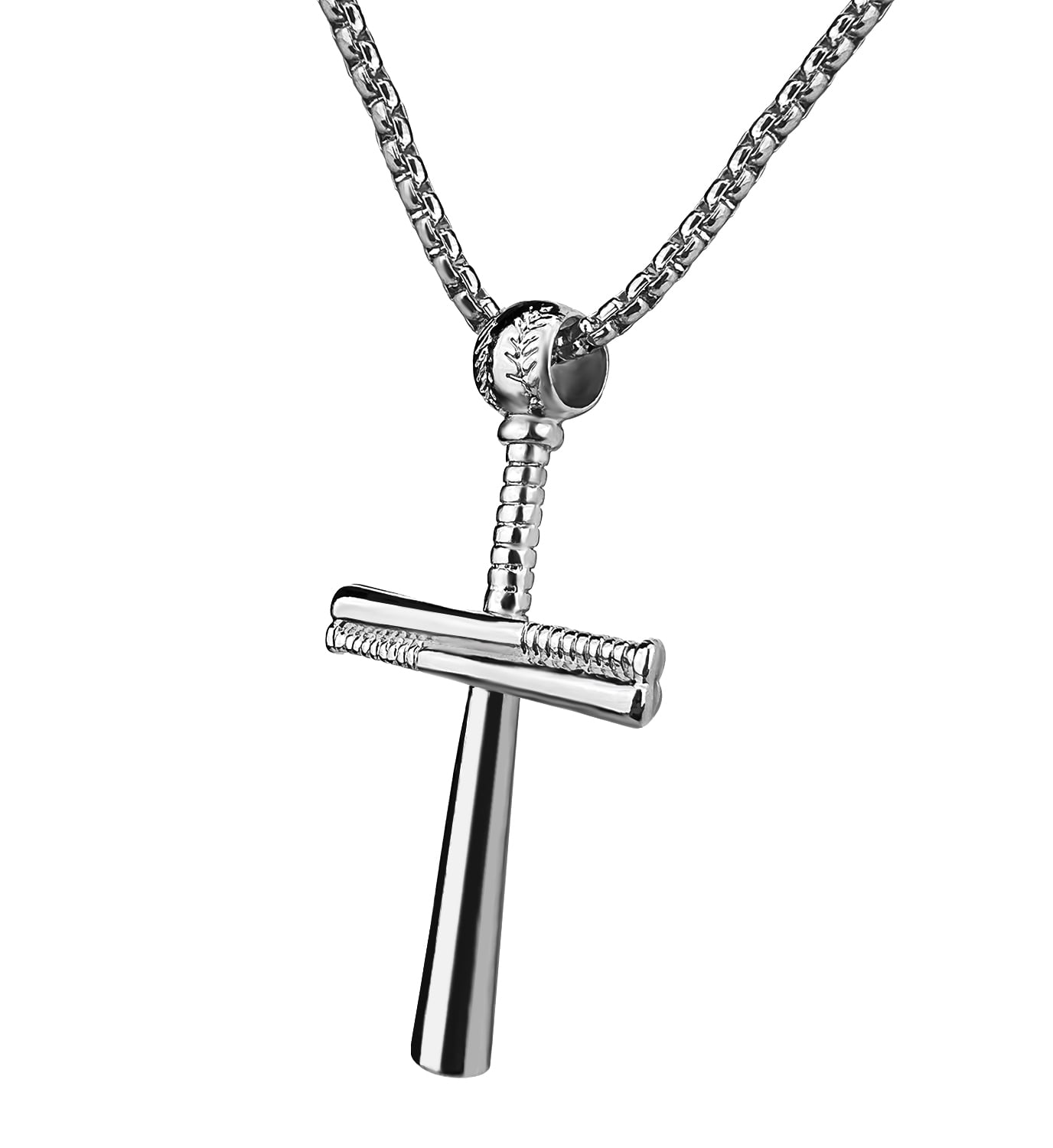 ORENTINI 925 Sterling Silver Plated Baseball Bat Cross