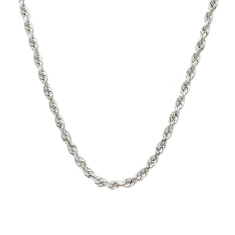 ORENTINI 925 Sterling Silver Plated 4MM Rope Chain Necklace with