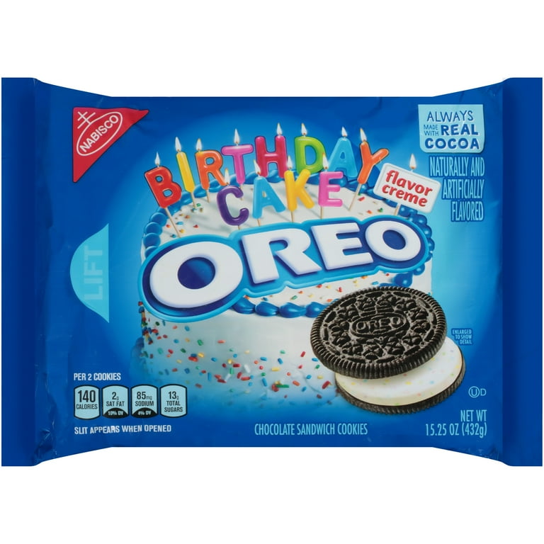 Oreo Birthday Cake Cookies, Chocolate Sandwich with Creme and