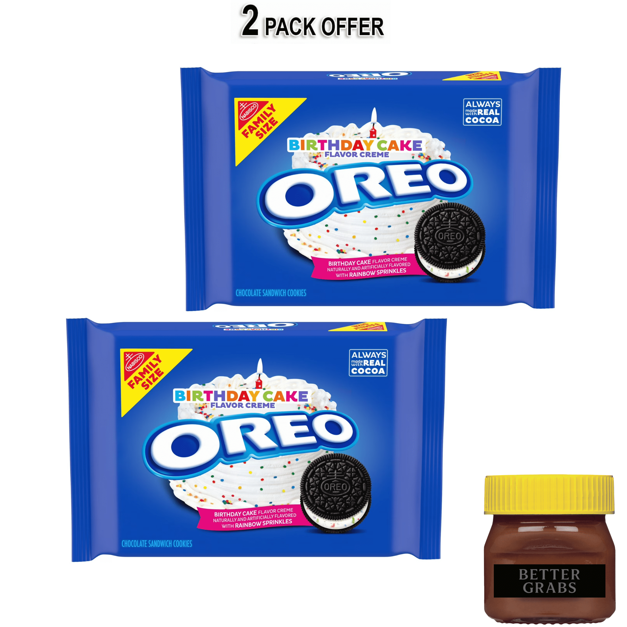 OREO Birthday Cake Creme Chocolate Sandwich Cookies, Family Size, 17 Oz