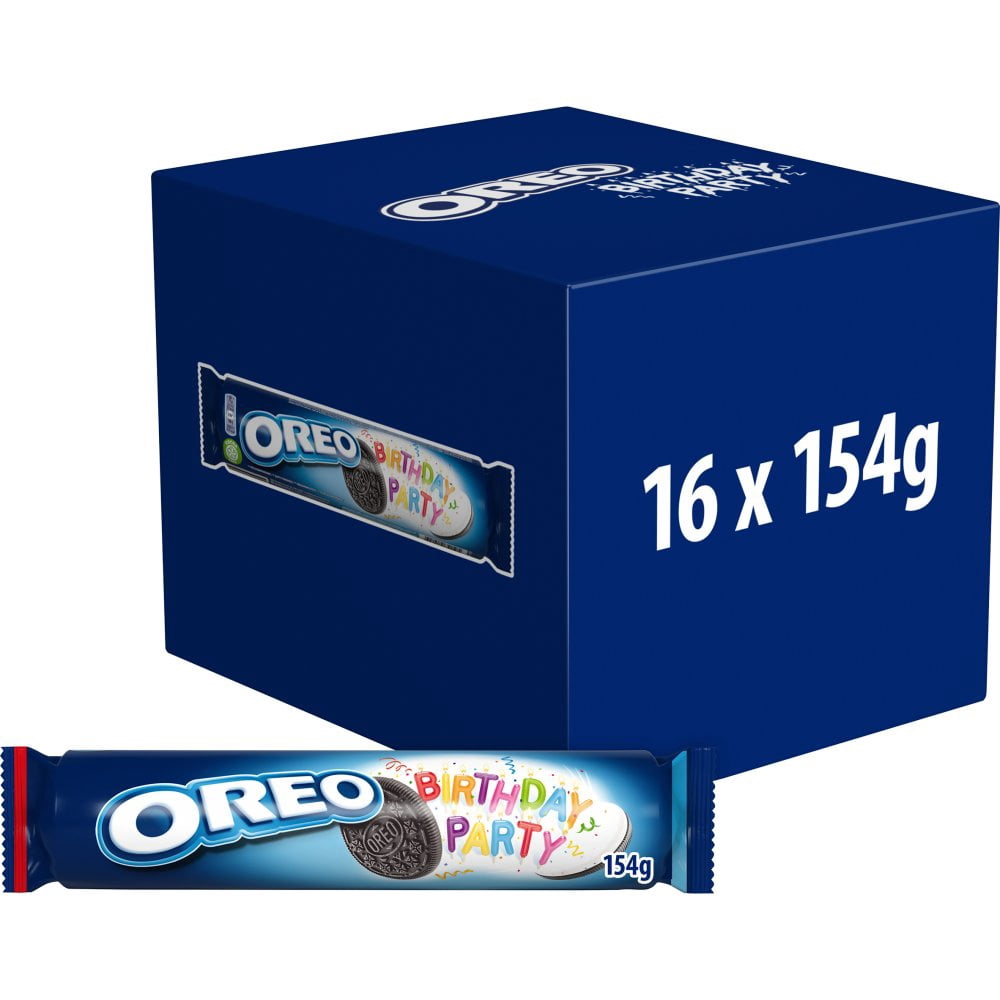 OREO Birthday Party Sandwich Biscuits 154g (pack of 16)
