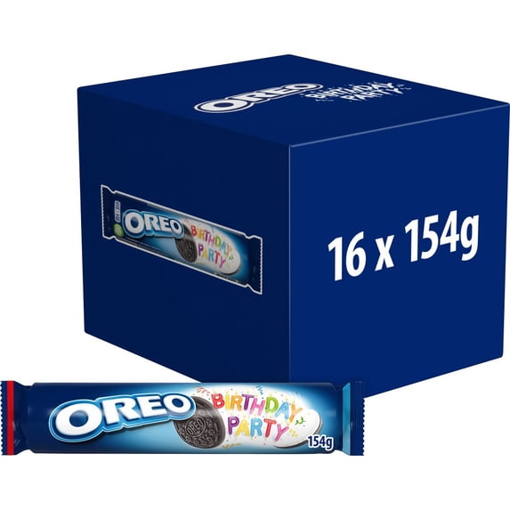 OREO Birthday Party Sandwich Biscuits 154g (pack of 16)
