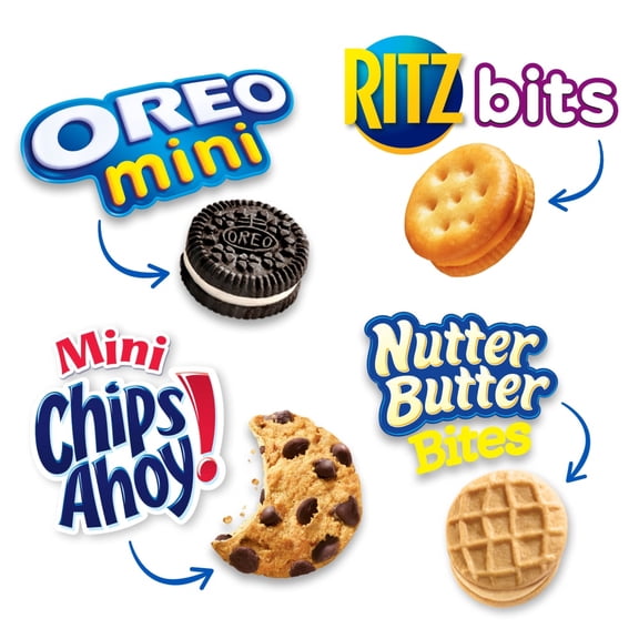 OREO CHIPS AHOY! Nutter Butter RITZ Bits Cookies & Crackers Variety Pack - 20 ct / 1 oz - Pack of 2