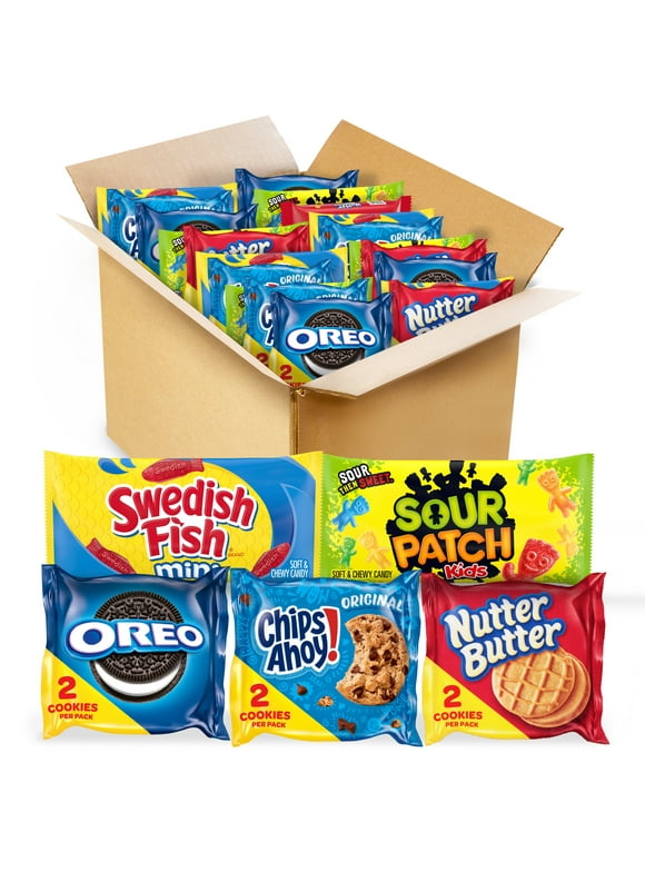 OREO, CHIPS AHOY!, Nutter Butter, SOUR PATCH KIDS & SWEDISH FISH Variety Pack, 40 Snack Packs