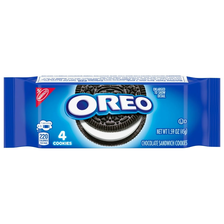 Oreo, Baked Chocolate Sandwhich Cookies, Crunchy, 1.59 oz 4 Count