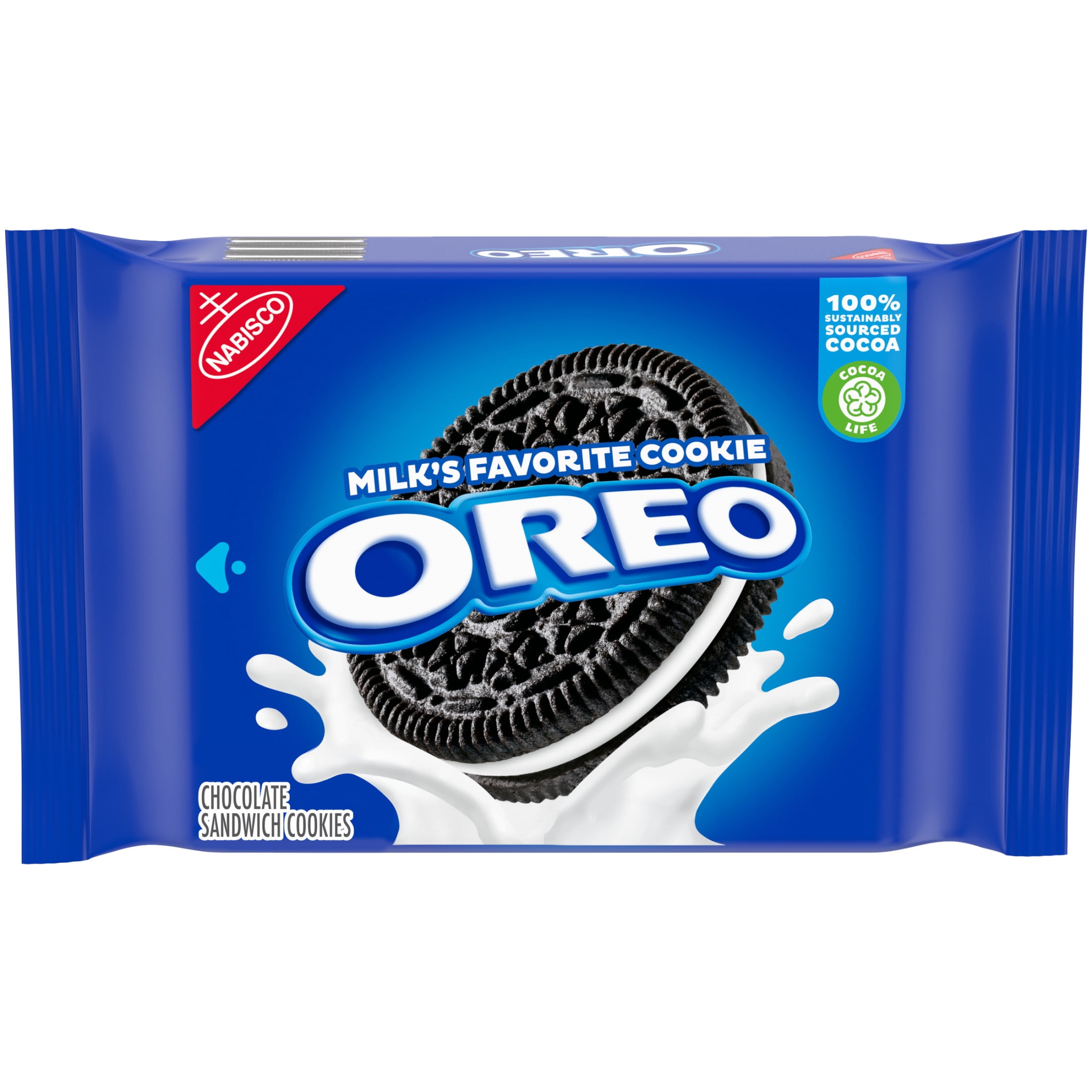 OREO Chocolate Sandwich Cookies, Baked, 14.3 oz, Shelf Stable, Plastic Tray