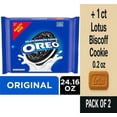 thumbnail image 1 of OREO Chocolate Sandwich Cookies Party Size 24.16 oz - Pack of 2 & Lotus Biscoff Cookie - 0.2 Oz - 1 ct, 1 of 5