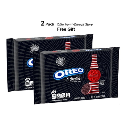 OREO Coca-Cola Sandwich Cookies, Limited Edition, 10.68 oz (2 Pack) Free Gift from Winrock Store