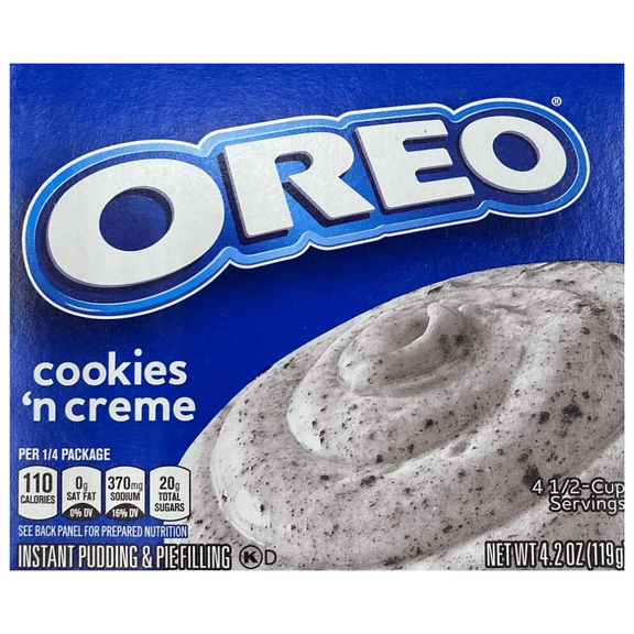 OREO Cookies N Creme Instant Pudding & Pie Filling Dessert Mix 4.2 oz Box