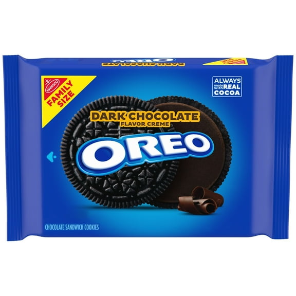 OREO Dark Chocolate Creme Chocolate Sandwich Cookies, Family Size, 17 oz