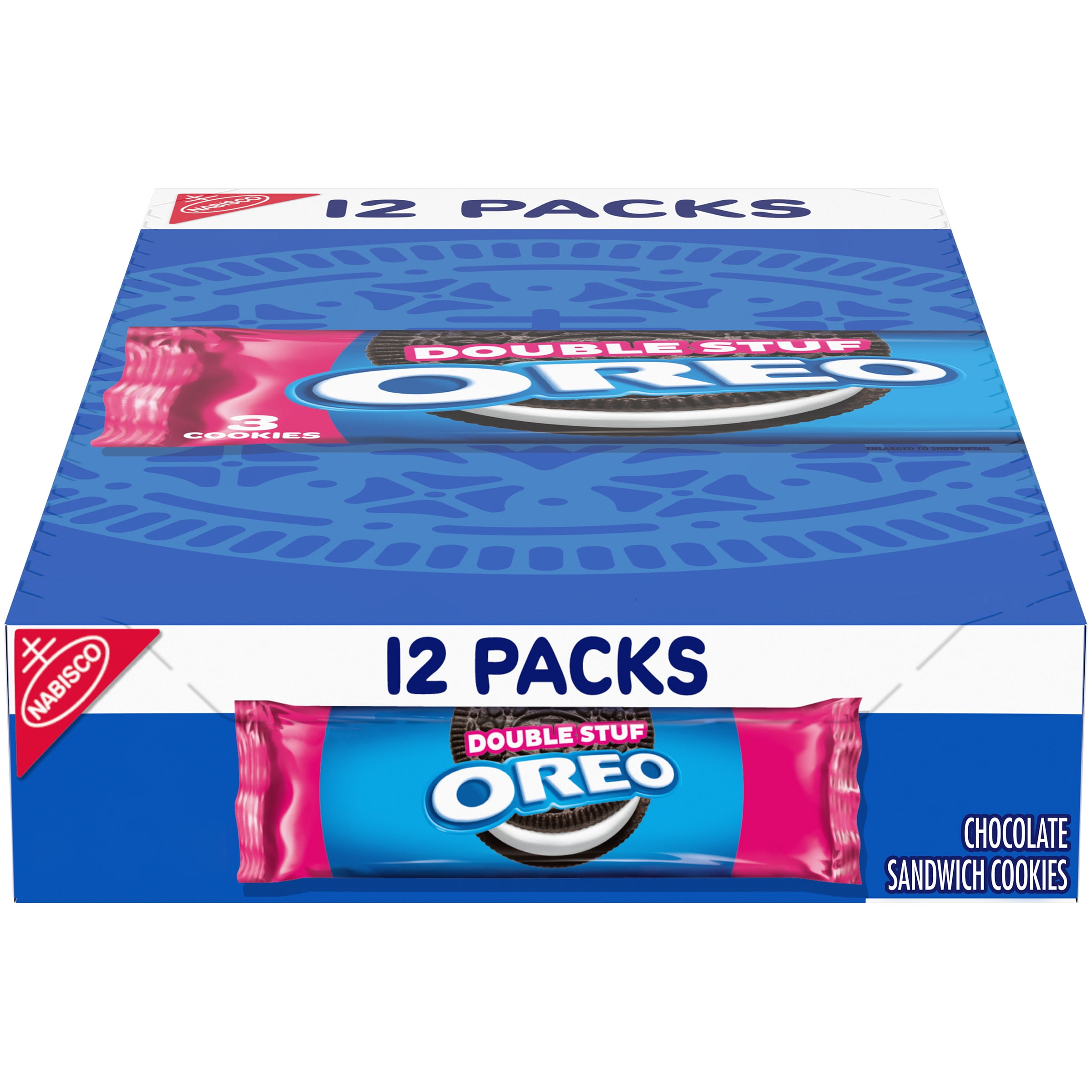 OREO Double Stuf Chocolate Sandwich Cookies, 12 Snack Packs (3 Cookies ...