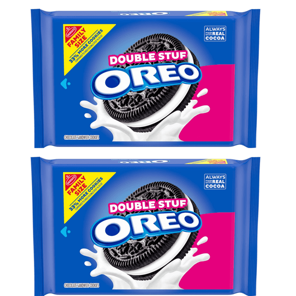 OREO Double Stuf Chocolate Sandwich Cookies, Family Size, 18.71 Oz