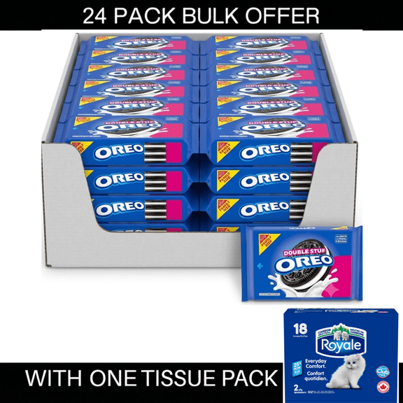OREO Double Stuf Chocolate Sandwich Cookies, Family Size, 18.71 Oz