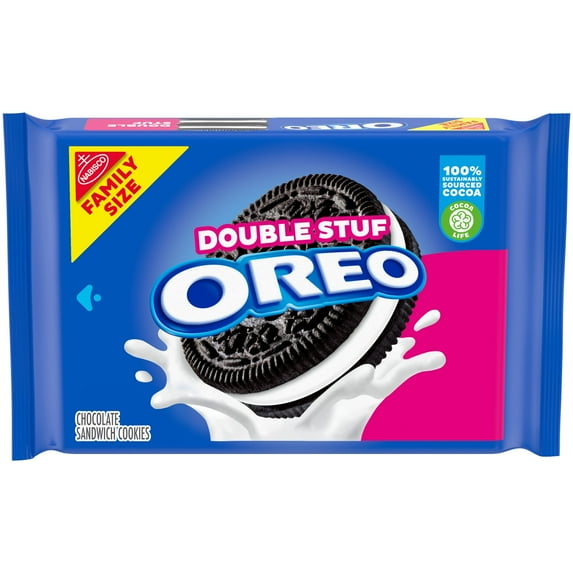 OREO Double Stuf Chocolate Sandwich Cookies, Family Size, 18.71 oz (Pack of 24)