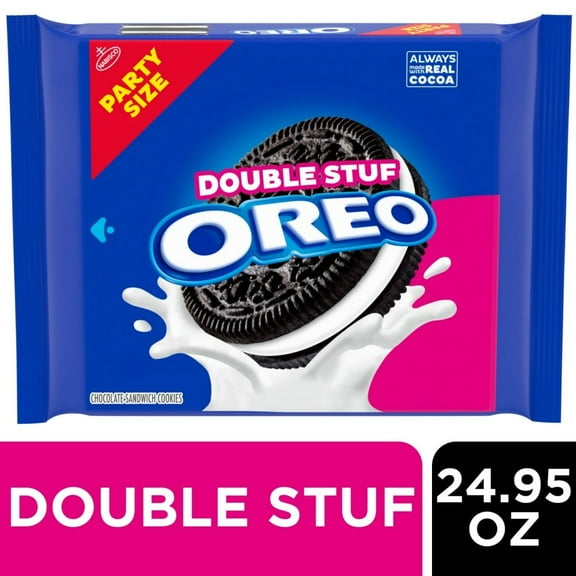 OREO Double Stuf Chocolate Sandwich Cookies Party Size 24.95 oz - Pack of 2