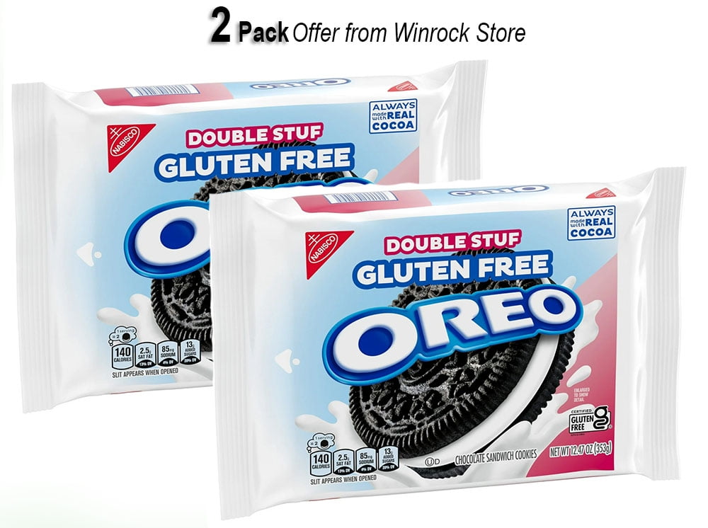 OREO Double Stuf Gluten Free Chocolate Sandwich Cookies, Gluten Free Cookies, 12.47 oz (2 Pack)