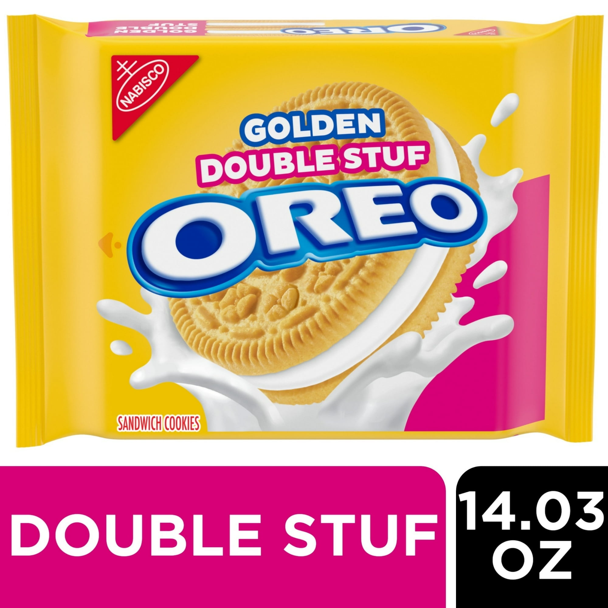 OREO Double Stuf Golden Sandwich Cookies, 14.03 oz (Pack of 6)