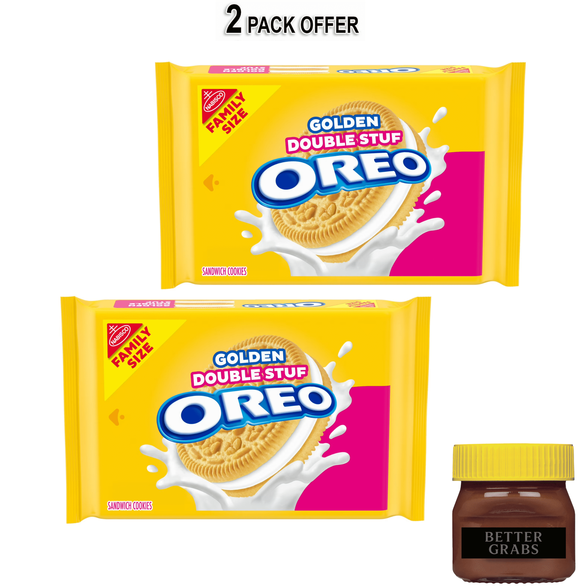OREO Double Stuf Golden Sandwich Cookies, Family Size, 18.71 Oz