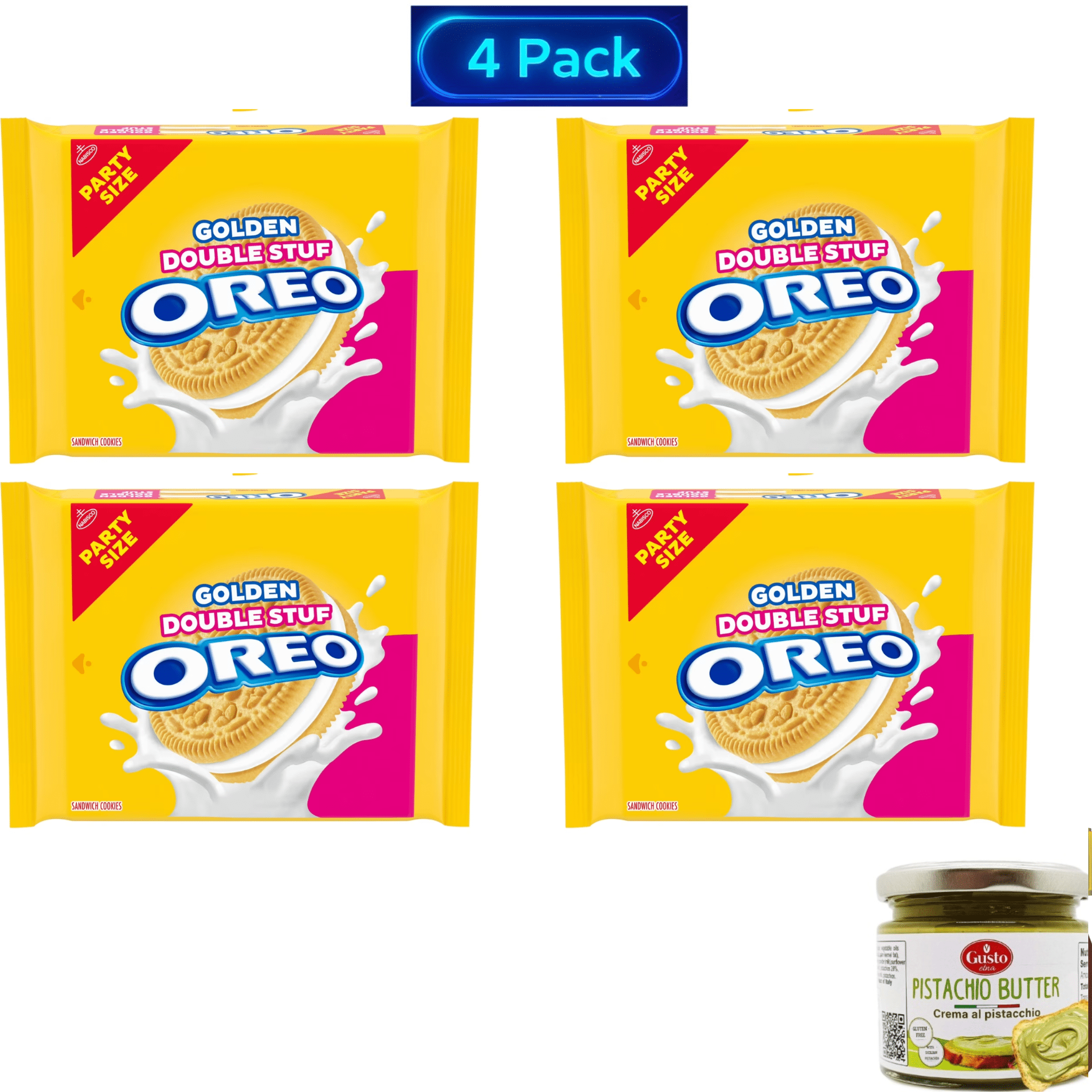 OREO Double Stuf Golden Sandwich Cookies, Party Size, 24.95 Oz