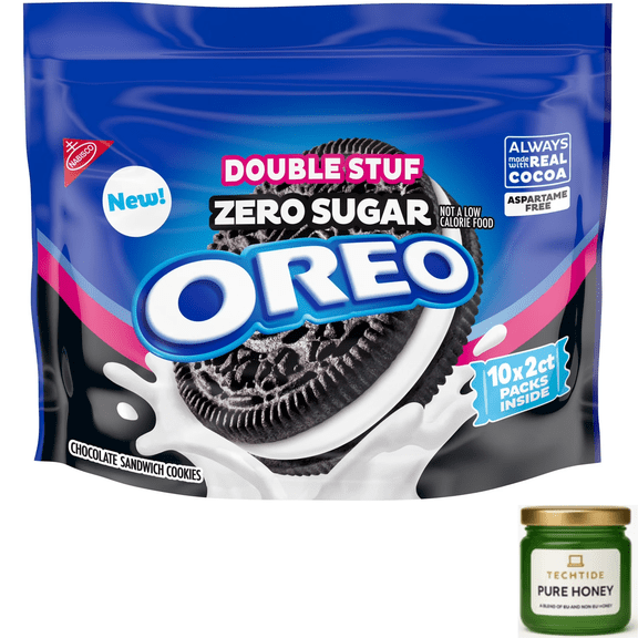OREO Double Stuf Zero Sugar Chocolate Sandwich Cookies, 10 Snack Packs 10.3 oz