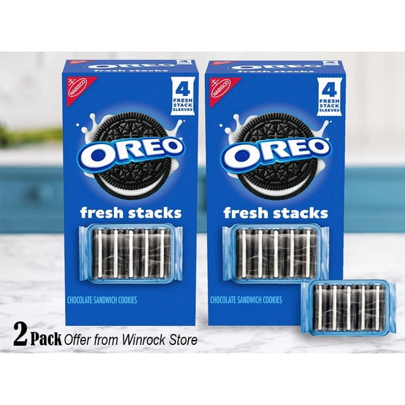 OREO Fresh Stacks Chocolate Sandwich Cookies, 8.05 oz. 4 Stacks (2 Pack) Offer from Winrock Store