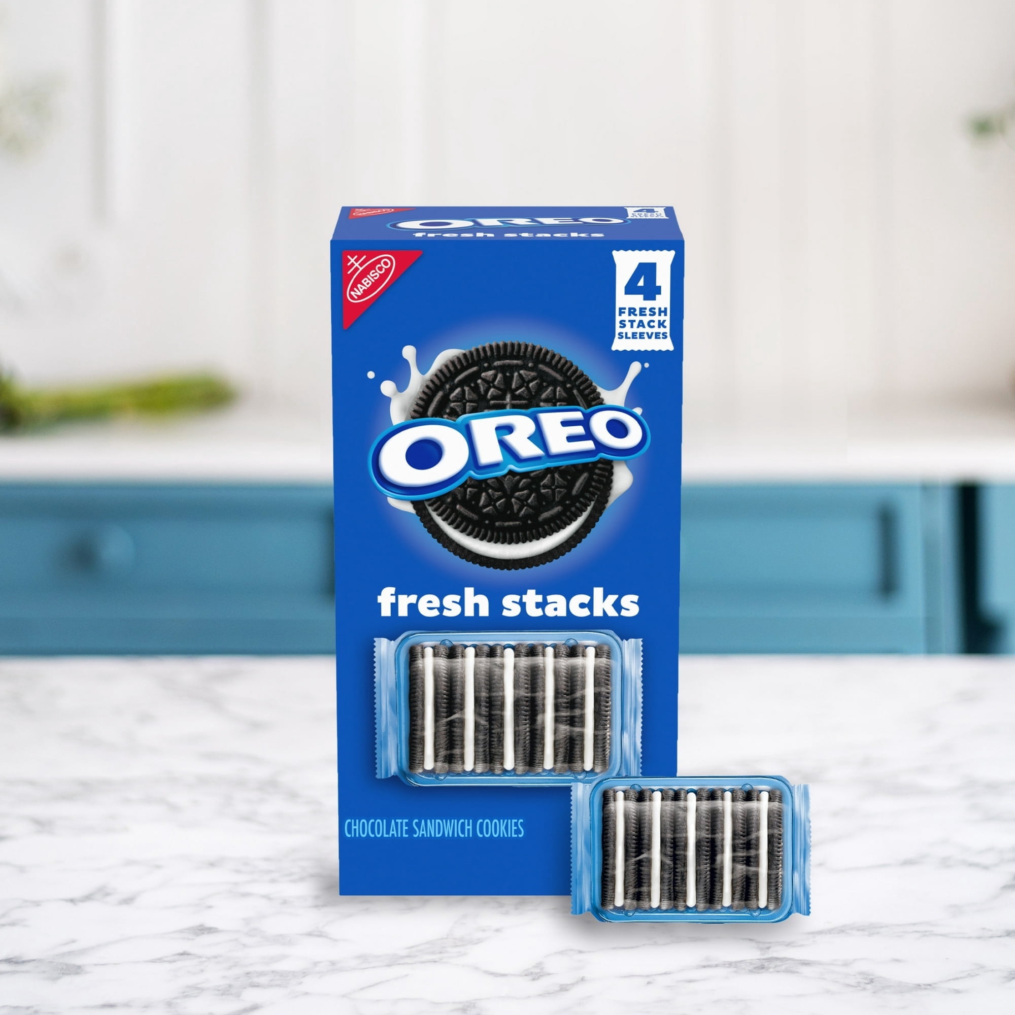 Oreo Party Stack OREO Fresh Stacks Chocolate Sandwich Cookies, Travel Snacks, 8.05 oz (4 ...