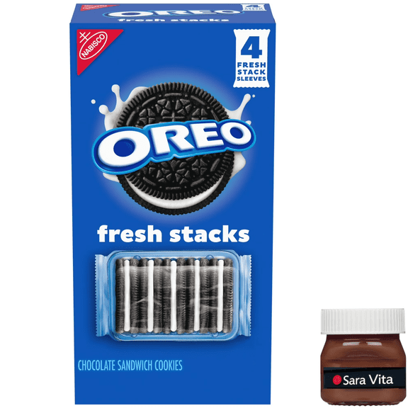 OREO Fresh Stacks Chocolate Sandwich Cookies, Travel Snacks, 8.05 oz (4 Multi Snack Packs)