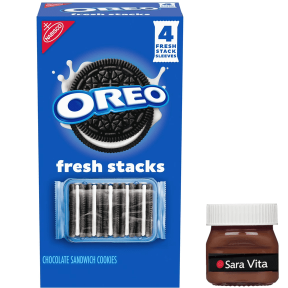 OREO Fresh Stacks Chocolate Sandwich Cookies, Travel Snacks, 8.05 oz (4 Multi Snack Packs)