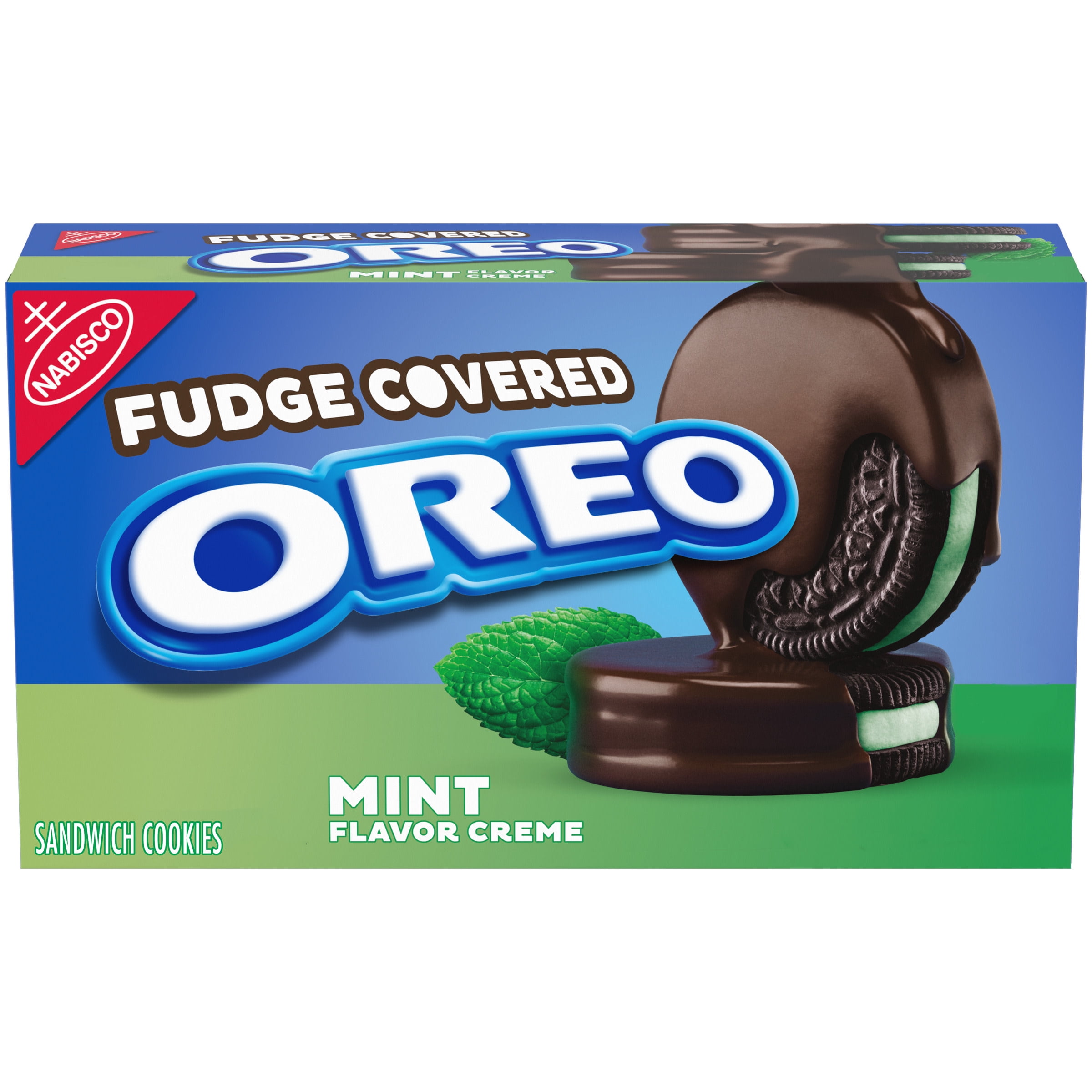 OREO Fudge Covered Mint Creme Sandwich Cookies, 9.9 oz