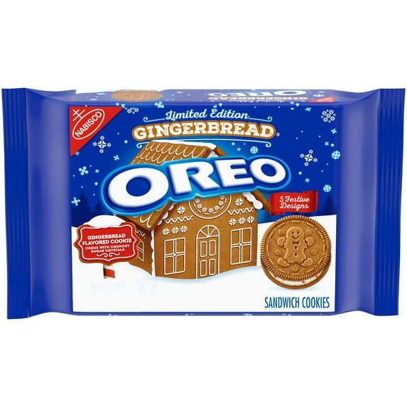 OREO Gingerbread Sandwich Cookies, Limited Edition, Holiday Cookies, 12.2 oz