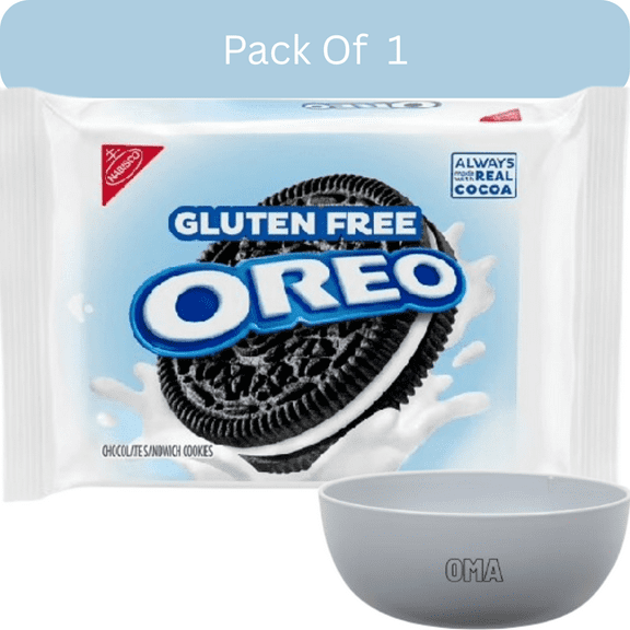 OREO Gluten Free Chocolate Sandwich Cookies  12.08 oz Bag-With Olive White Bowl By OMA
