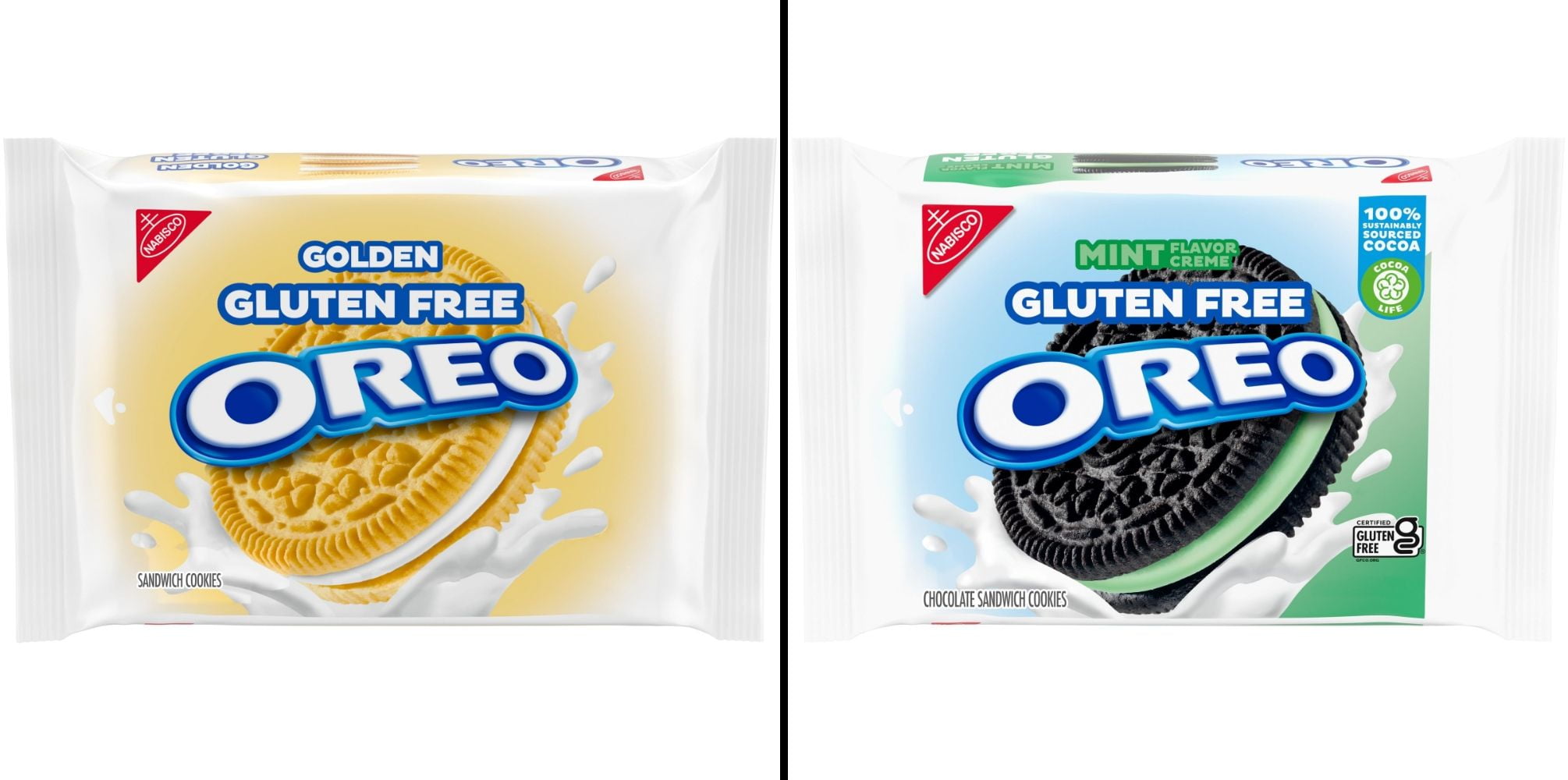 OREO Gluten Free Mint Creme Chocolate Sandwich Cookies 12.47 oz & Gluten Free Golden Sandwich Cookies 12.08 oz