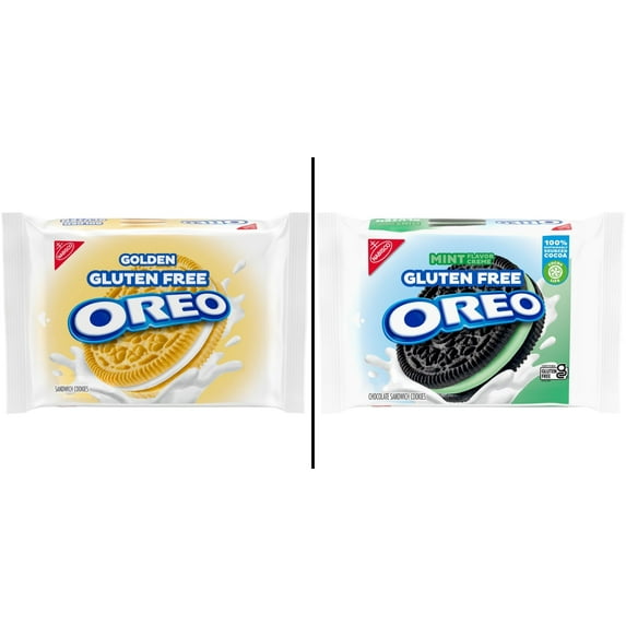 OREO Gluten Free Mint Creme Chocolate Sandwich Cookies 12.47 oz & Gluten Free Golden Sandwich Cookies 12.08 oz