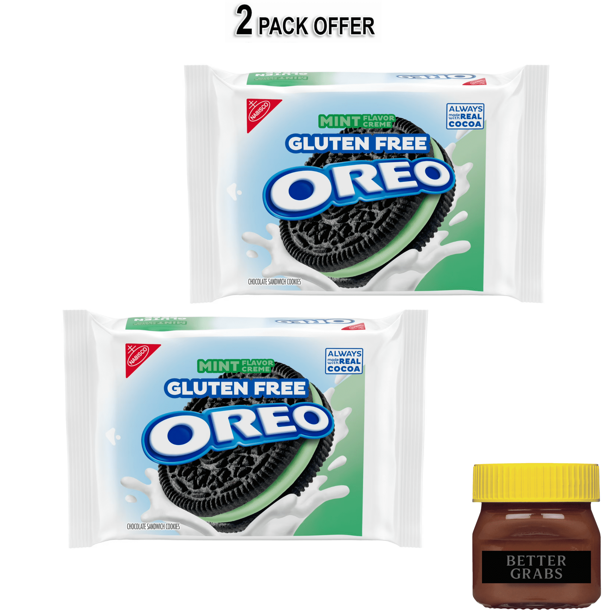 OREO Gluten Free Mint Creme Chocolate Sandwich Cookies, Gluten Free Cookies, 12.47 Oz
