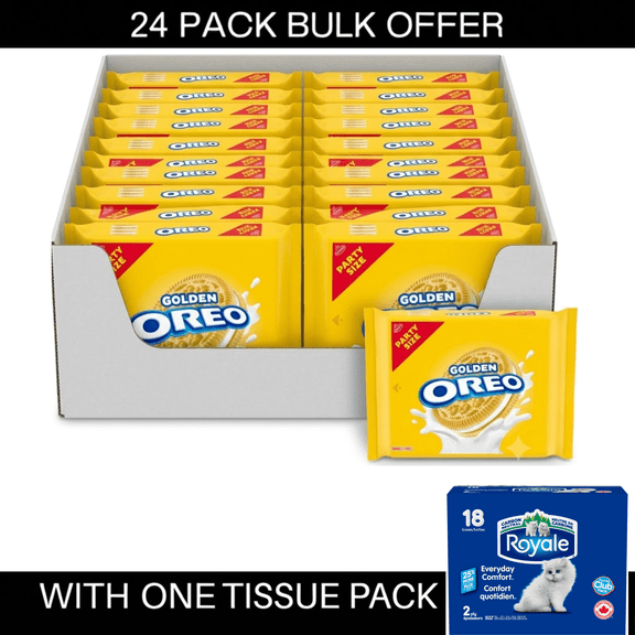 OREO Golden Sandwich Cookies, Party Size, 24.16 Oz