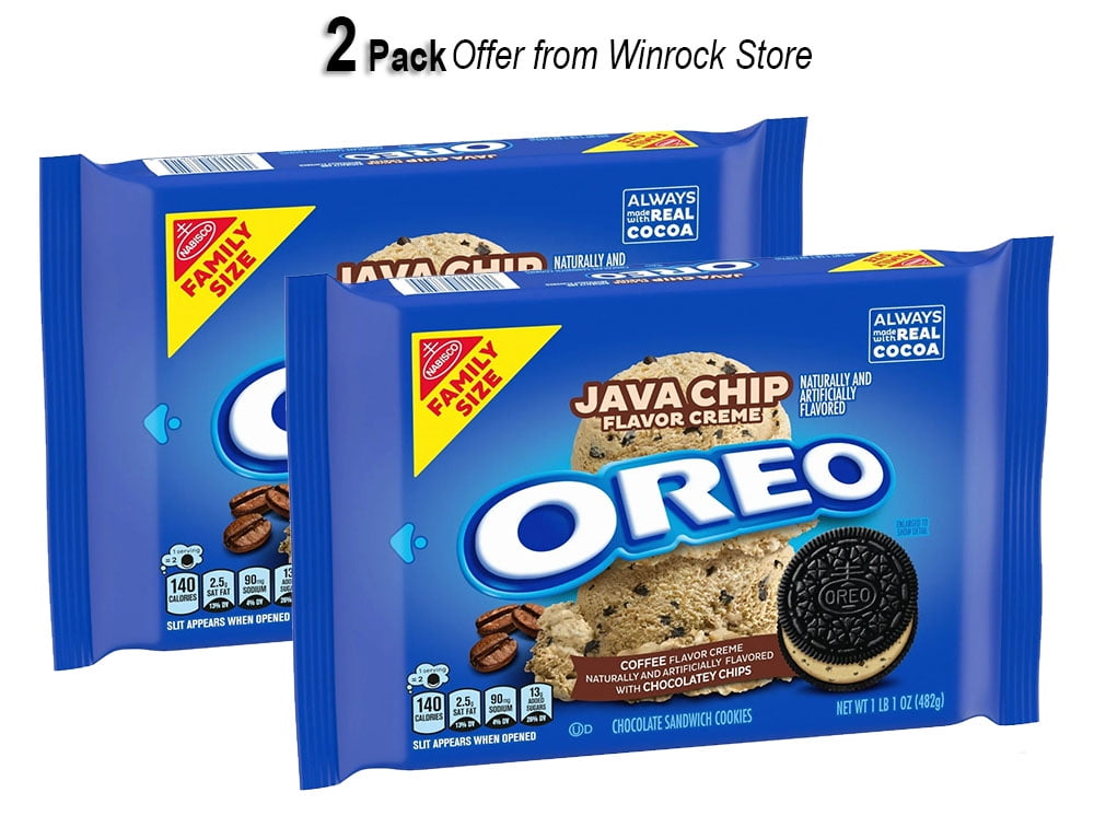 OREO Java Chip Creme Chocolate Sandwich Cookies, Family Size, 17 oz (2 ...