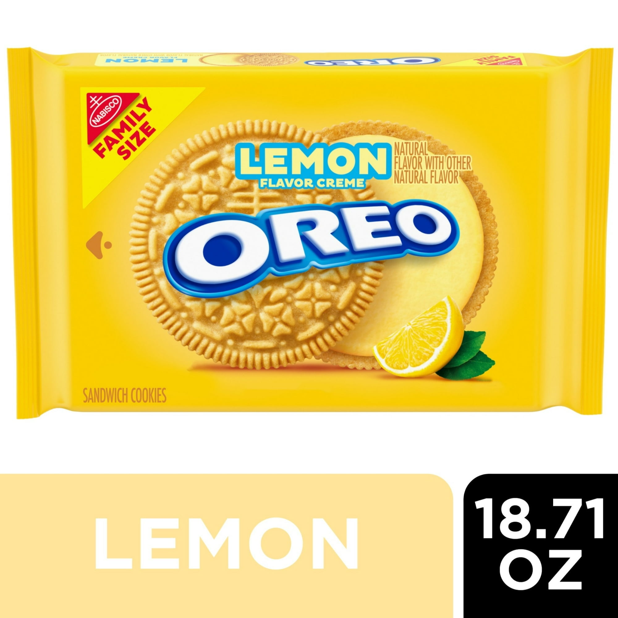 Oreo Lemon Creme Sandwich Cookies Family Size (Pack of 8)
