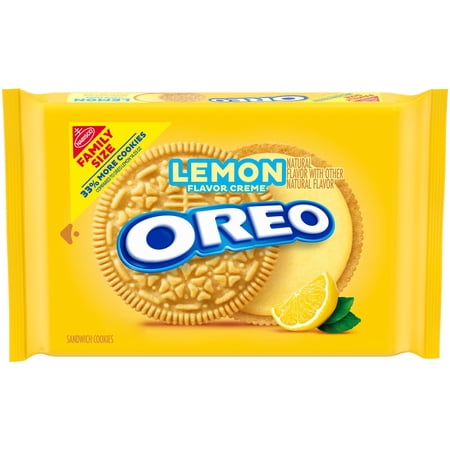 OREO Lemon Creme Sandwich Cookies, Family Size, 18.71 oz